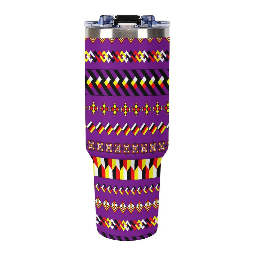 Purple 40oz Tumbler with Multi-Color Handle