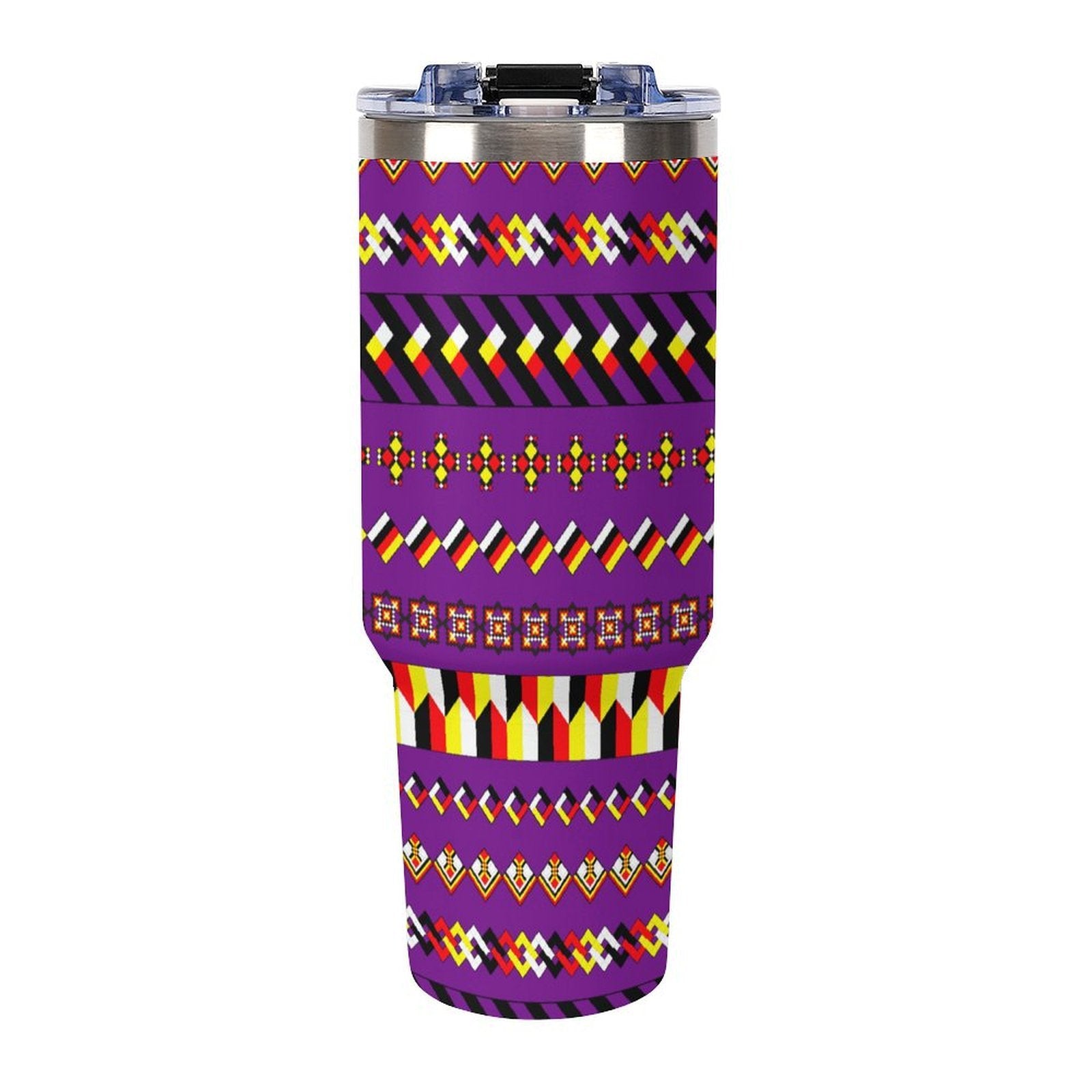 Purple 40oz Tumbler with Multi-Color Handle