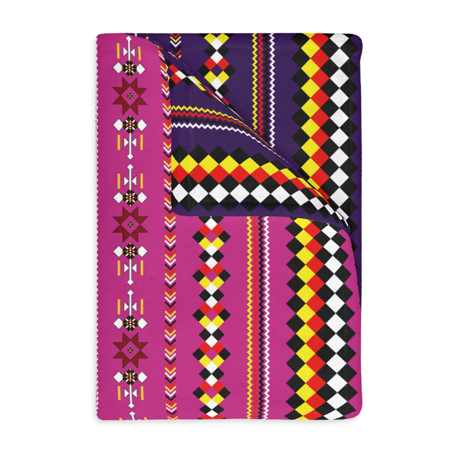 Pink Velveteen Microfiber Blanket - Two-Sided