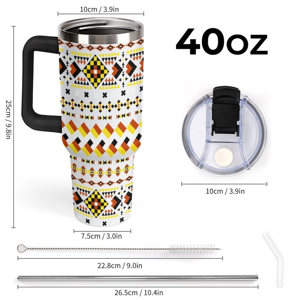 Tribal 40oz Tumbler with Multi-Color Handle