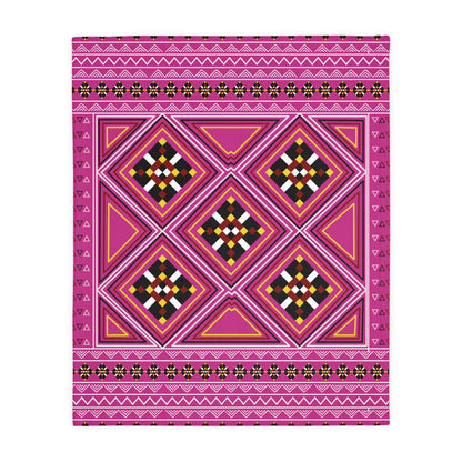 Pink Velveteen Microfiber Blanket (Two-sided print)