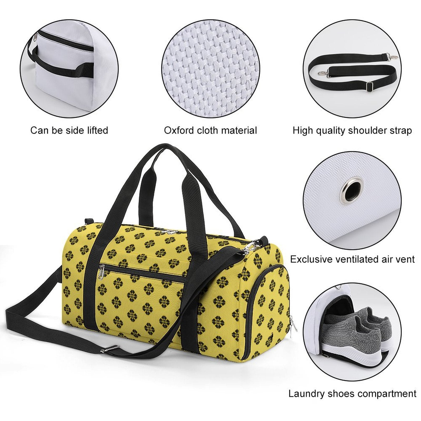 Black & Yellow Diamond - Yellow Gym Bag