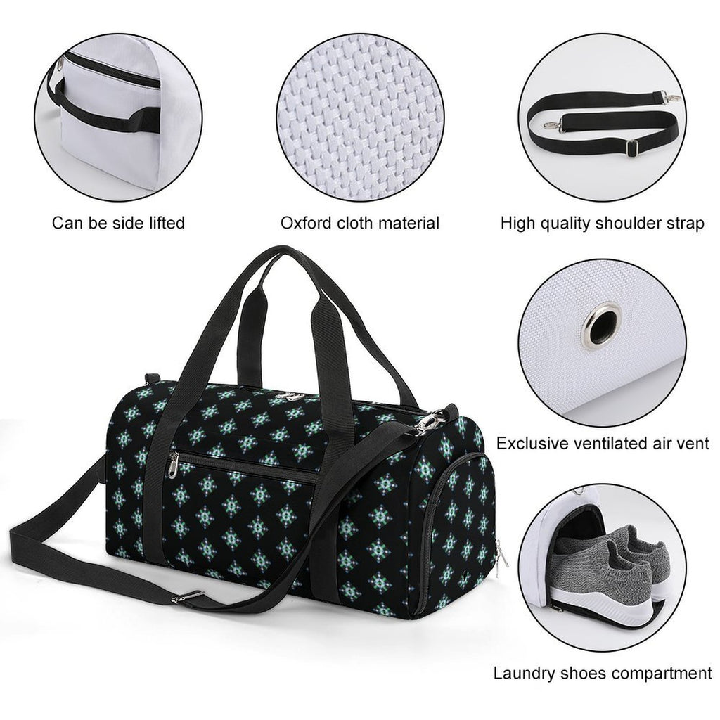 Blue & Green Diamond - Black Gym Bag