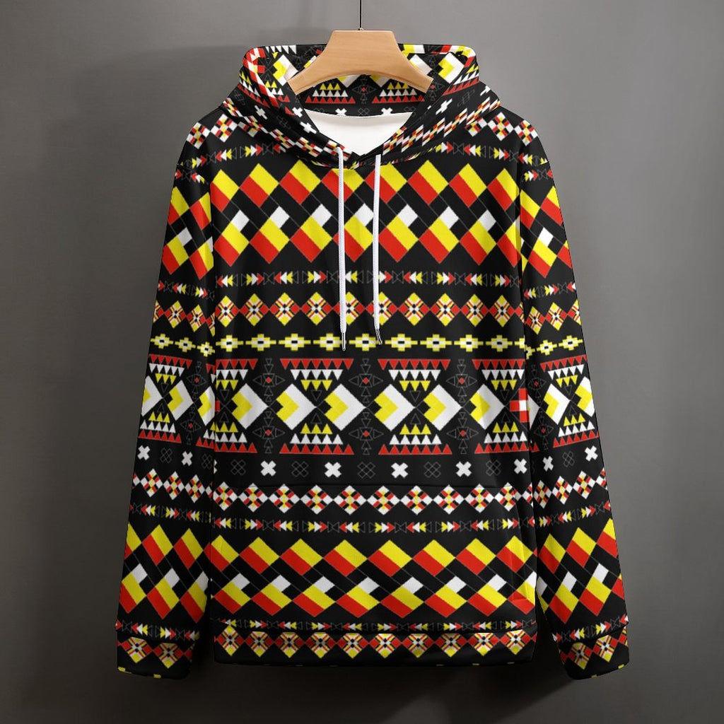 Tribal Design Loose Fit Hoodie for Adults