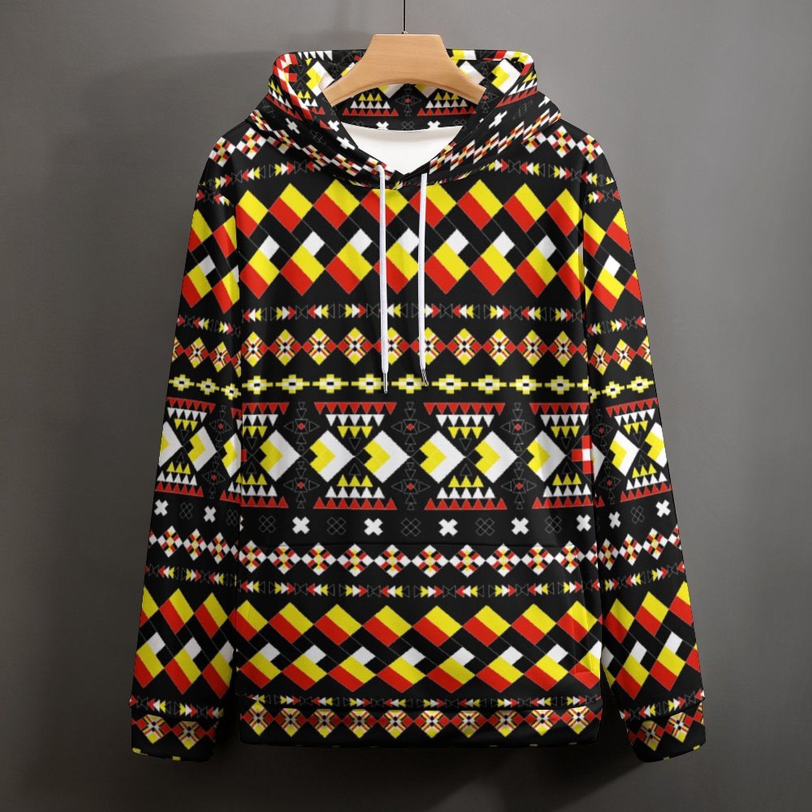 Tribal Design Loose Fit Hoodie for Adults