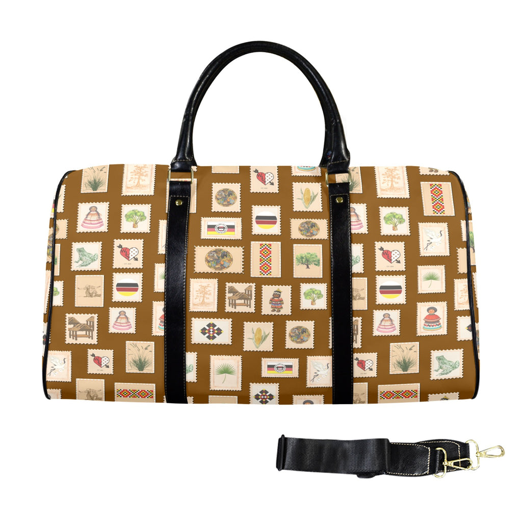 Mocha Leather Travel Bag-Large (Long Patch)