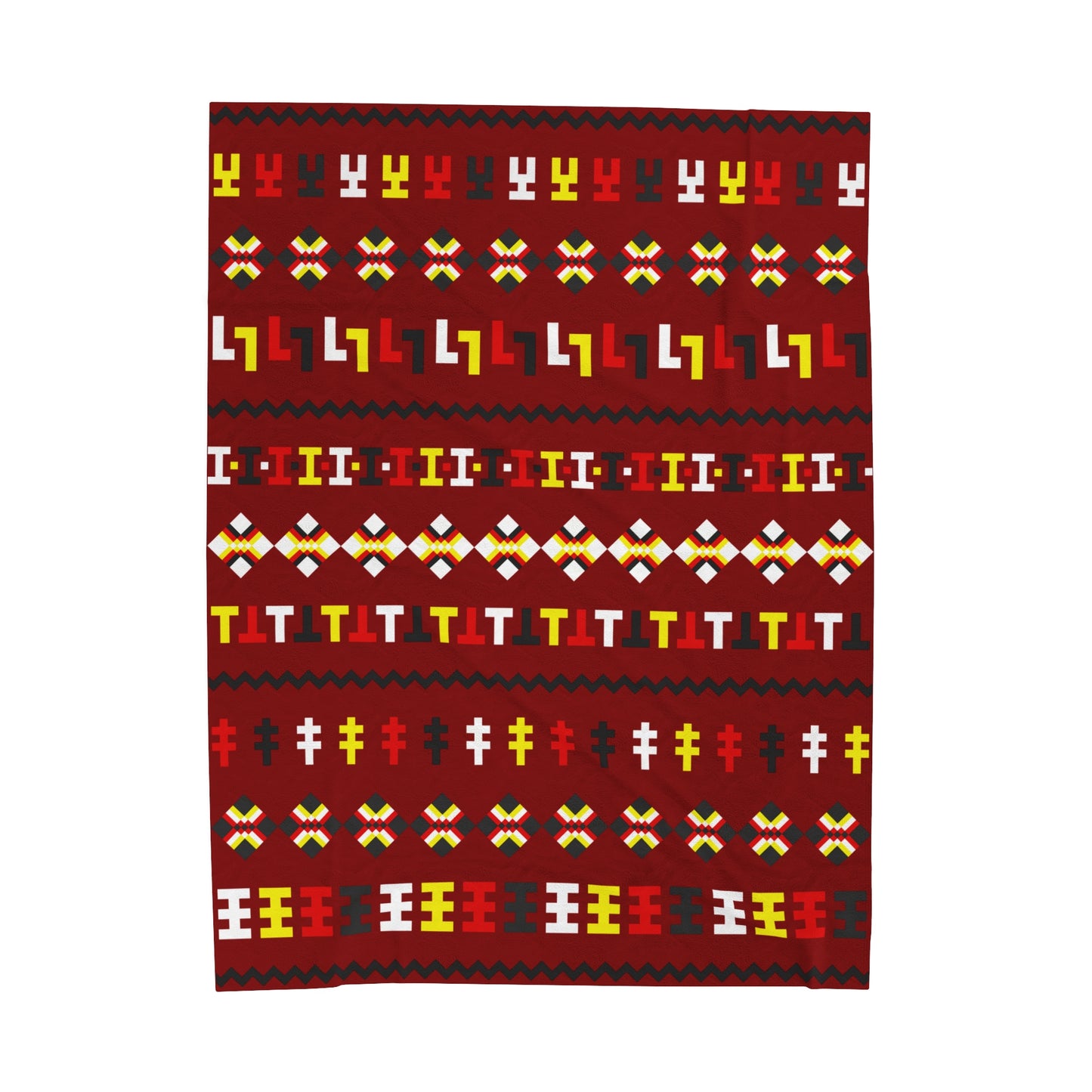 Plush Blanket with Seminole Patchwork