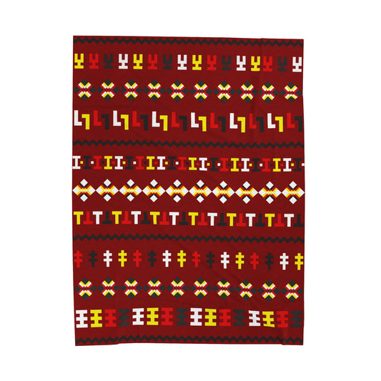 Plush Blanket with Seminole Patchwork