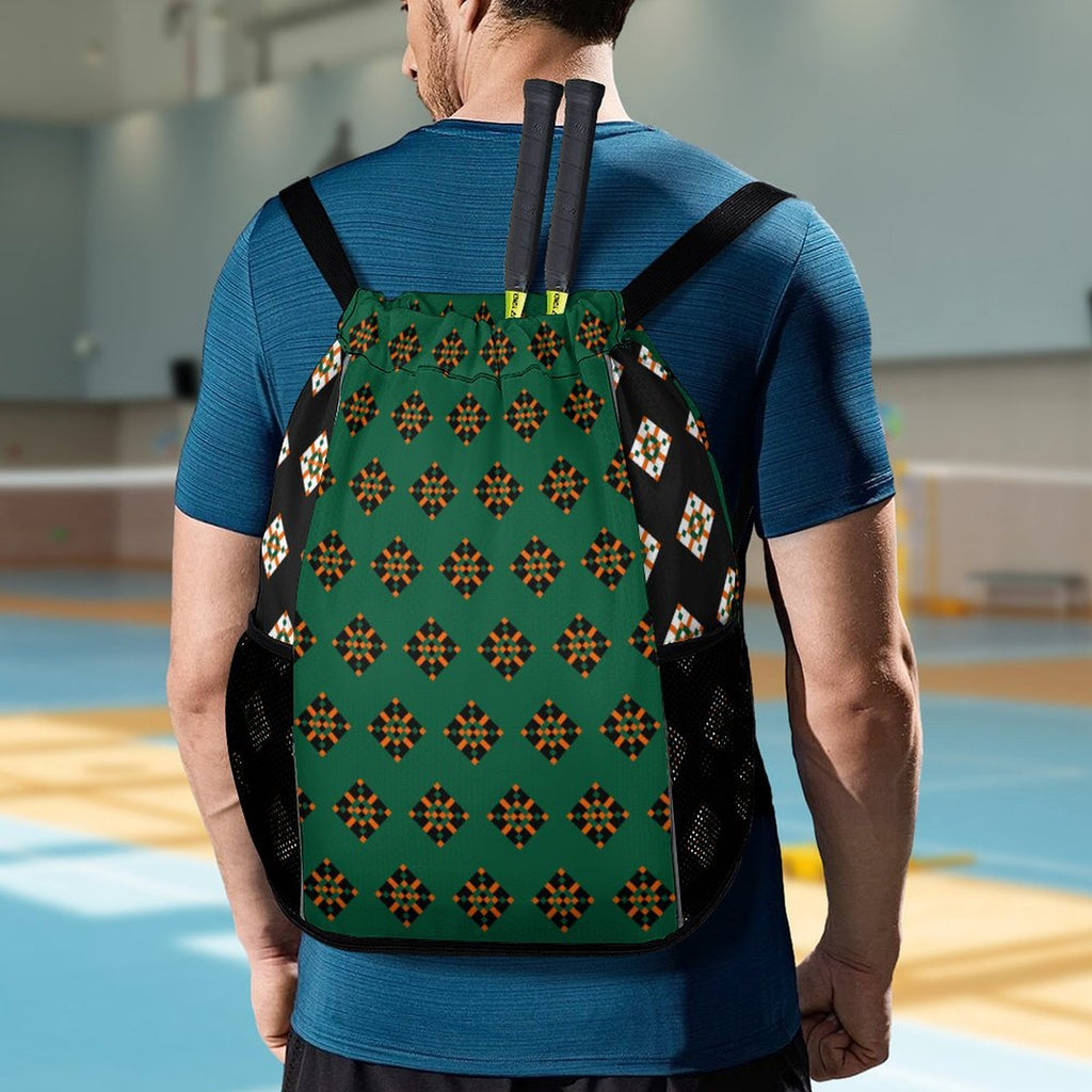 Orange Diamond Design - Sports Drawstring Bag