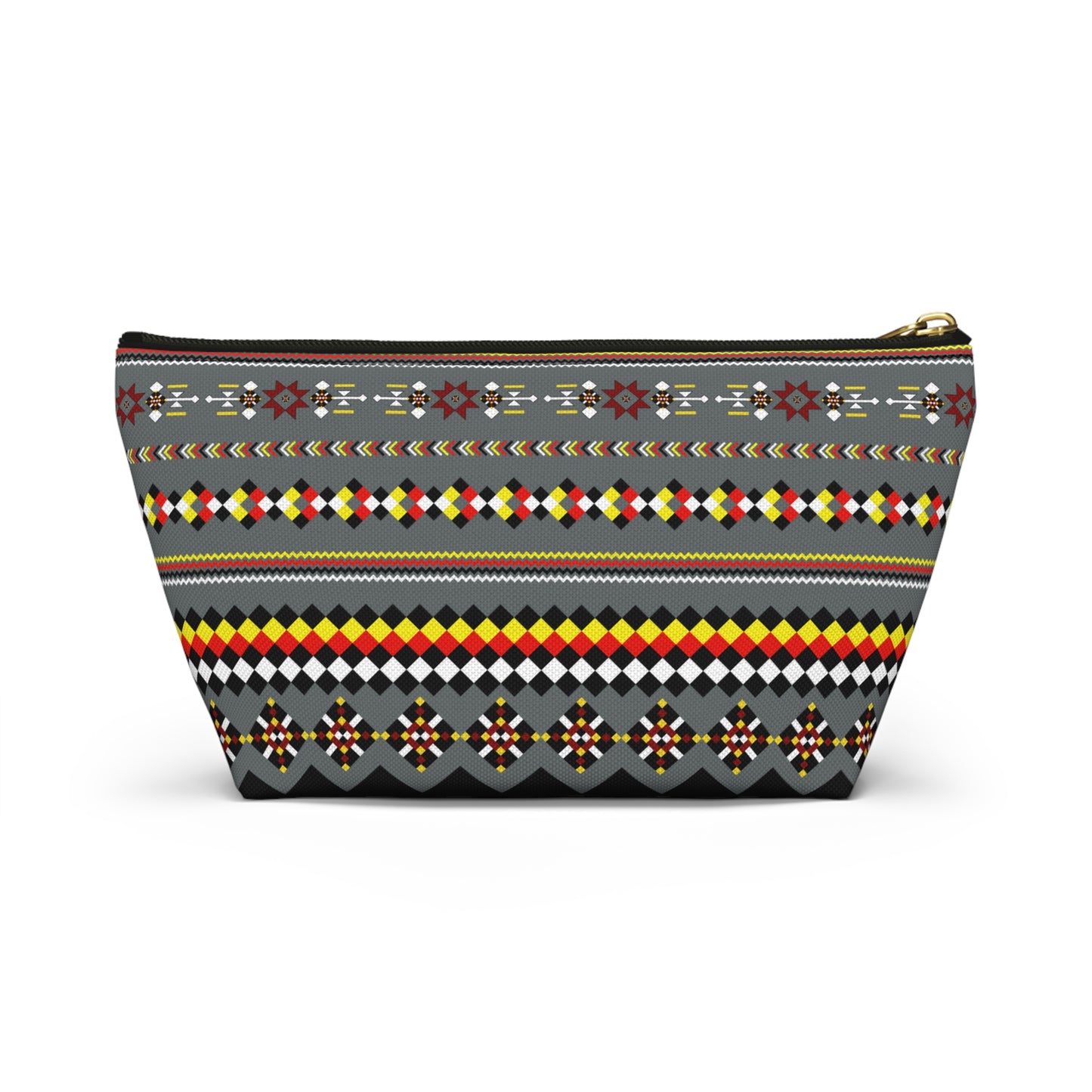 Dark Grey Colorful Accessory Pouch, Versatile Makeup Bag, Travel Organizer, Unique Gift for Her, Bright Patterned Clutch, Festival Essentials