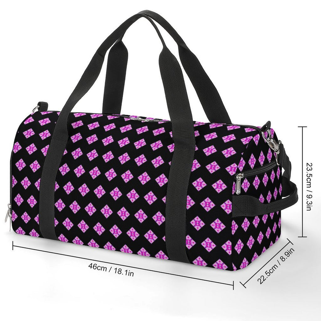 Pink & Purple Diamond - Black Gym Bag