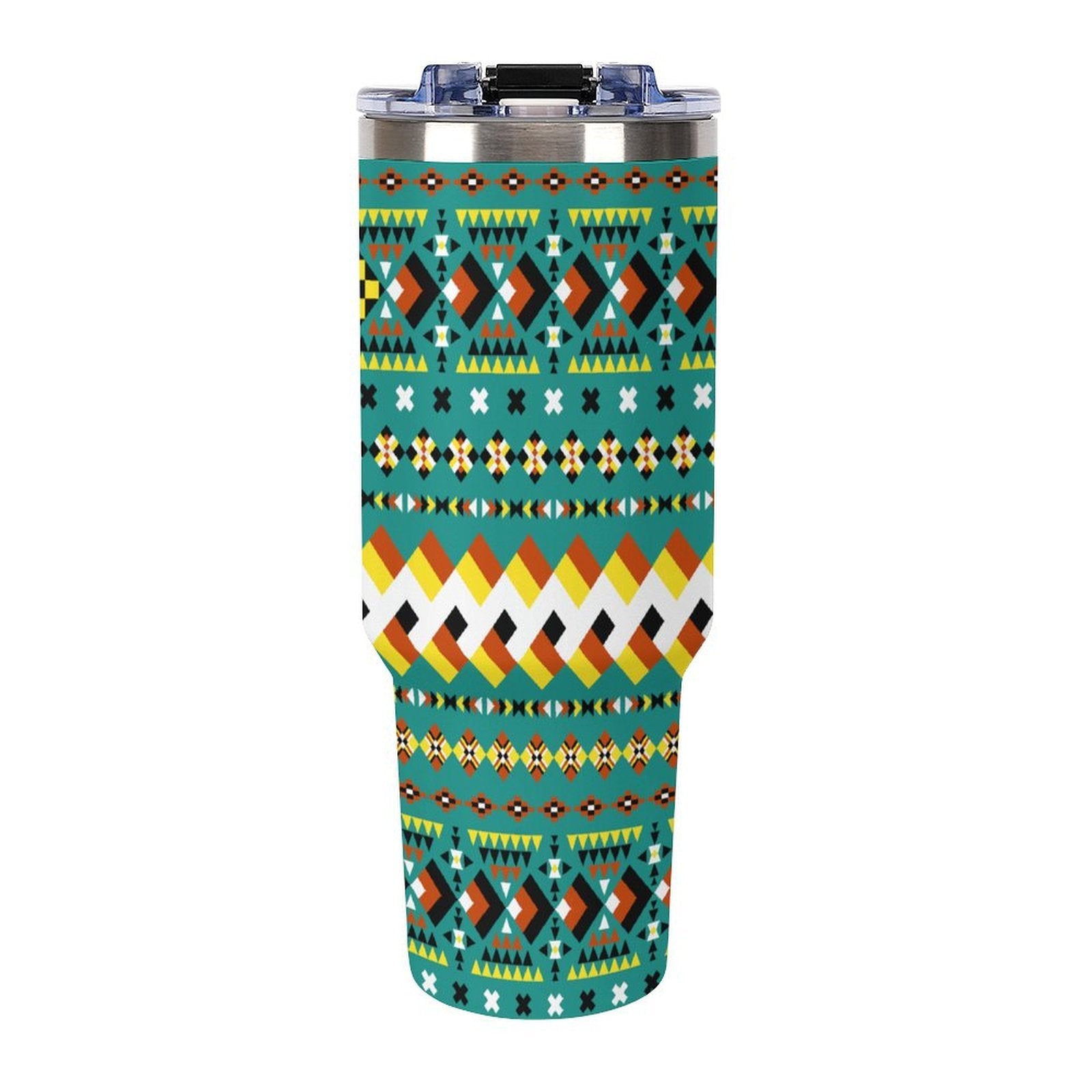 Teal 40oz Tumbler with Multi-Color Handle