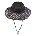 Wide Brim Bucket Hat — Multi-Diamond Print