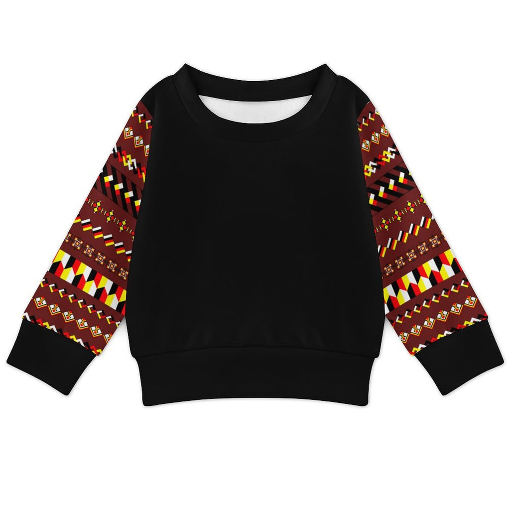 Black & Maroon Toddlers' Crewneck Sweatshirt
