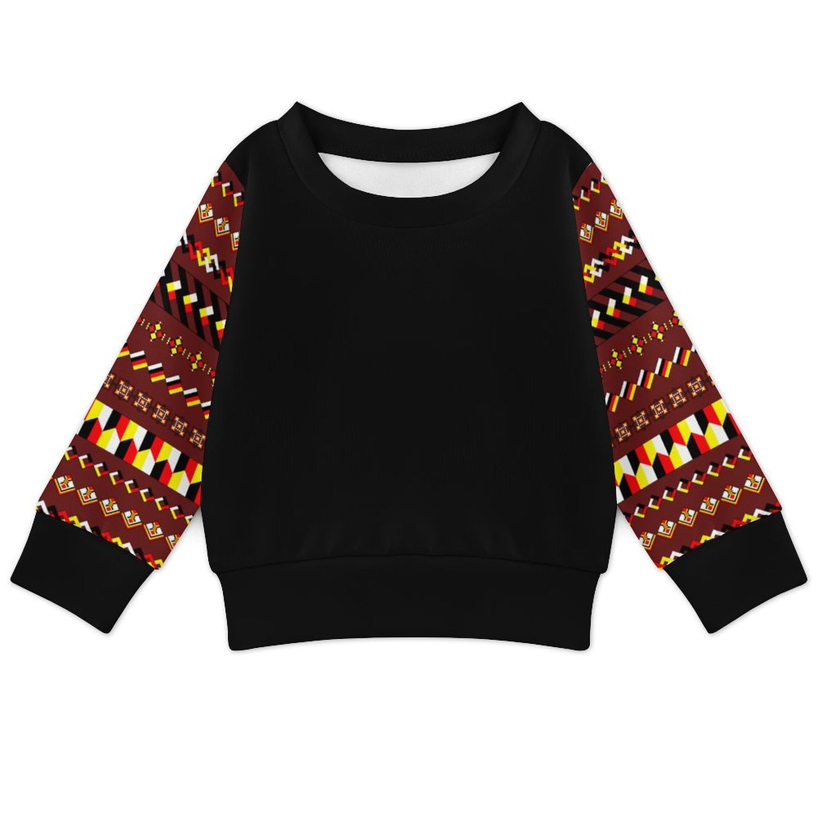 Black & Maroon Toddlers' Crewneck Sweatshirt