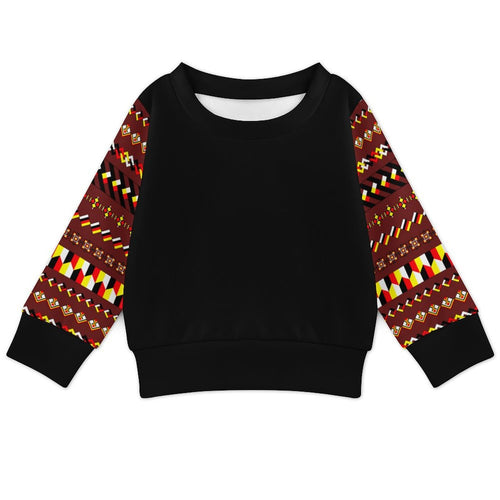 Black & Maroon Toddlers' Crewneck Sweatshirt