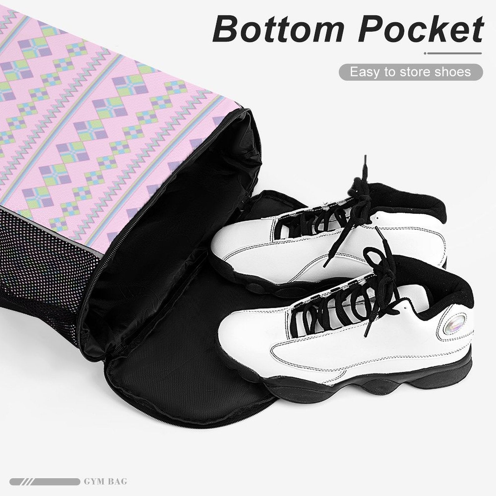 Pink Sports Drawstring Bag