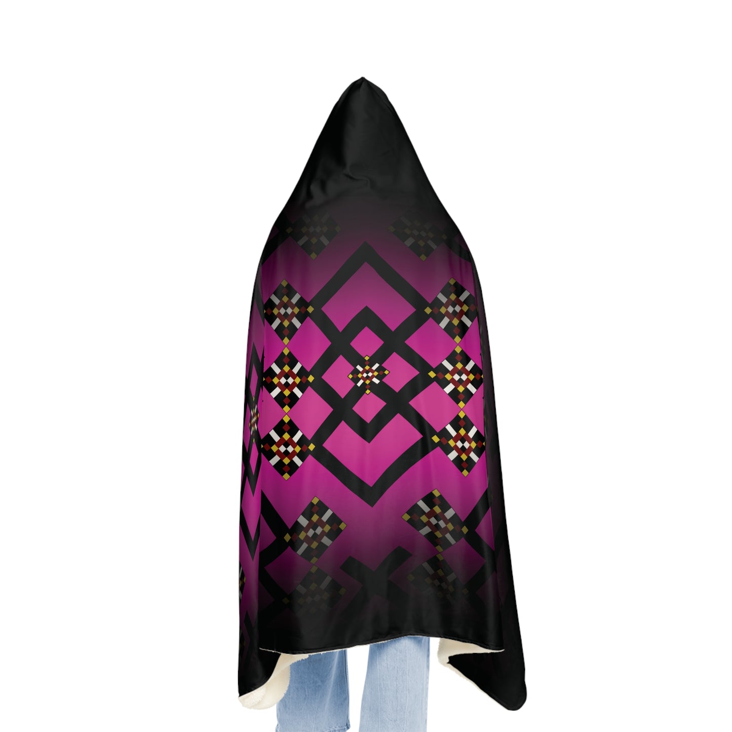 Cozy Snuggle Blanket, Warm Throw for Movies, Gift for Homebodies, Soft Hooded Blanket, Perfect for Cold Nights, Unique Pattern Design