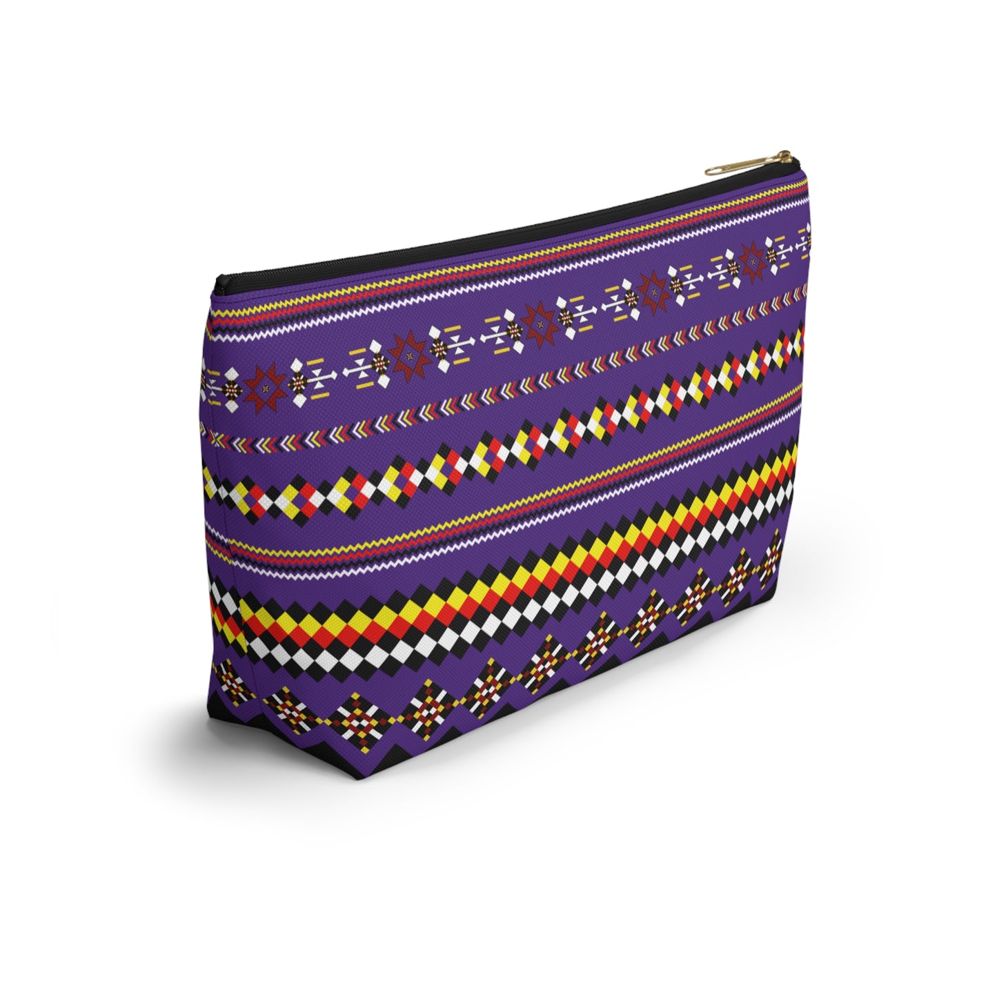 Purple Accessory Pouch, Versatile Makeup Bag, Travel Organizer, Unique Gift for Her, Bright Patterned Clutch, Festival Essentials