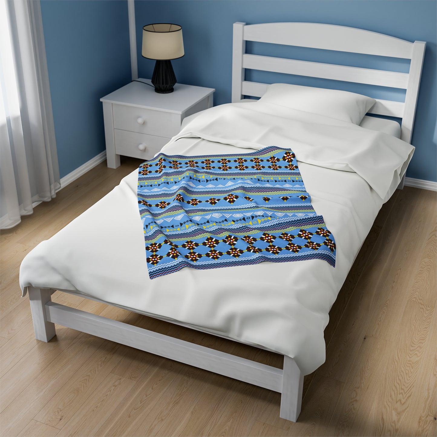 Blue Velveteen Plush Wayne OneShop Blanket