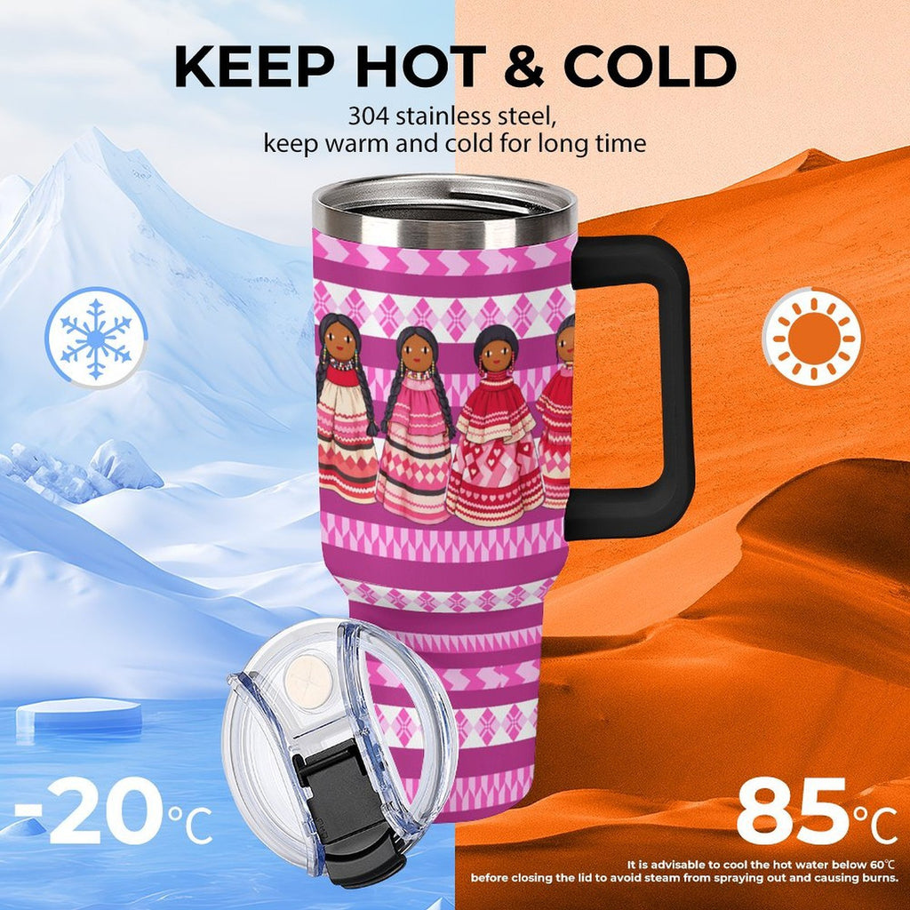 Dolls 40oz Tumbler with Multi-Color Handle