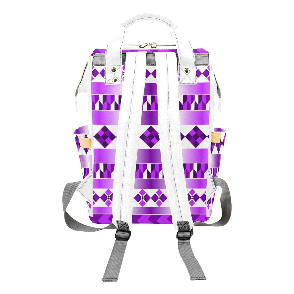 Purple Chic Multifunctional Backpack | Trendy Bag, Stylish Mama Bag, Tote, Baby Shower Gift, Eco-Friendly Backpack