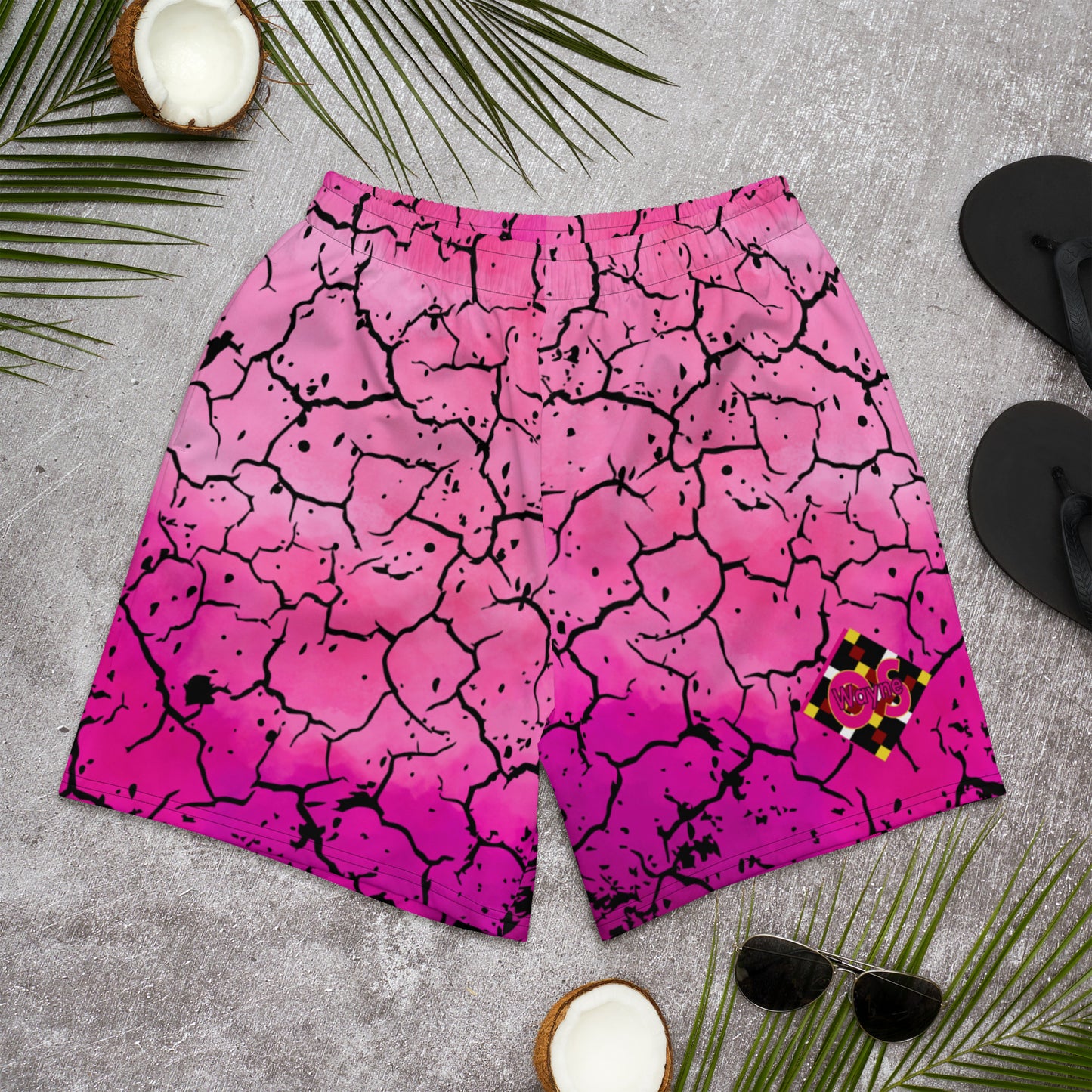 Pink Electric Unisex Athletic Long Shorts