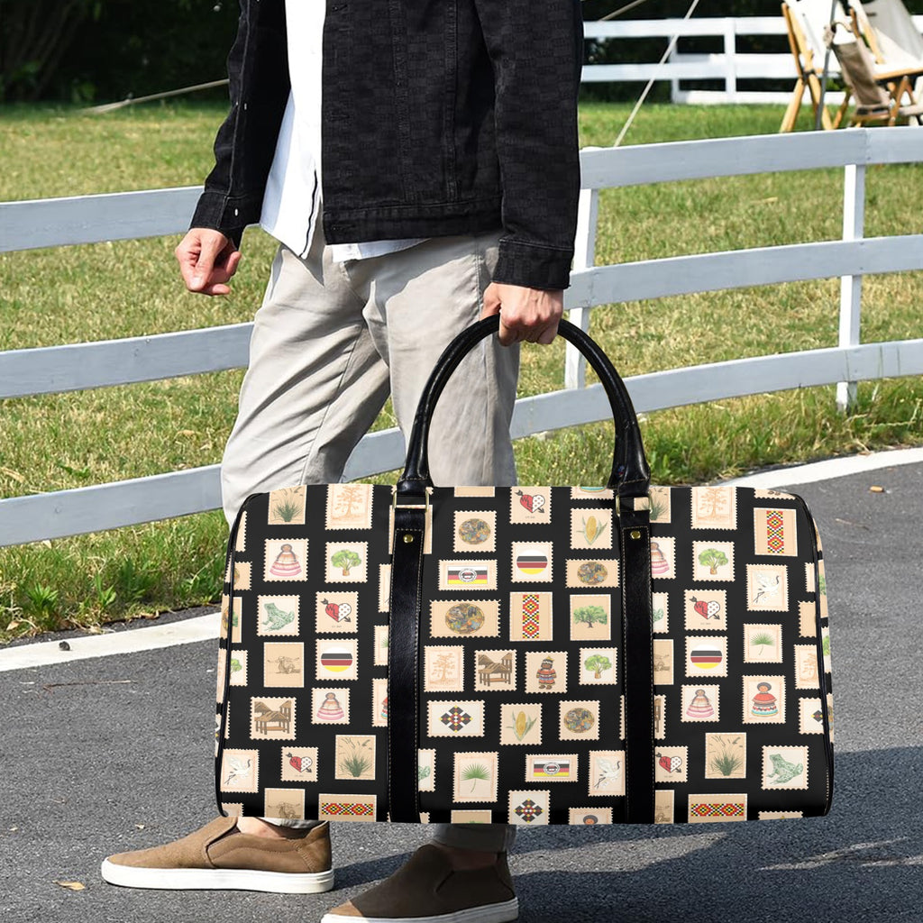 Postage Leather Travel Bag-Large (Long Patch)