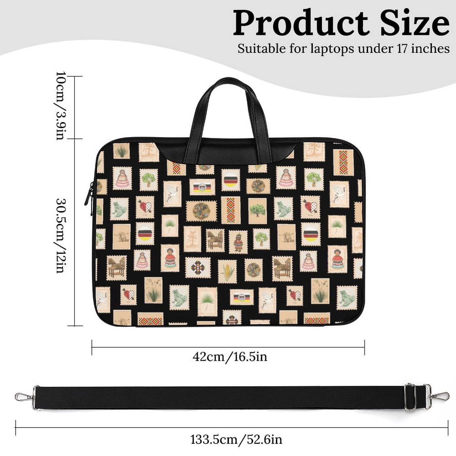 Postage PU Leather Laptop Bag 42x30.5cm
