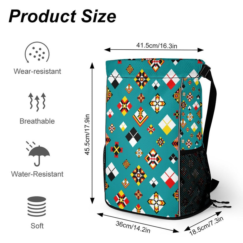 Teal Sports Drawstring Bag