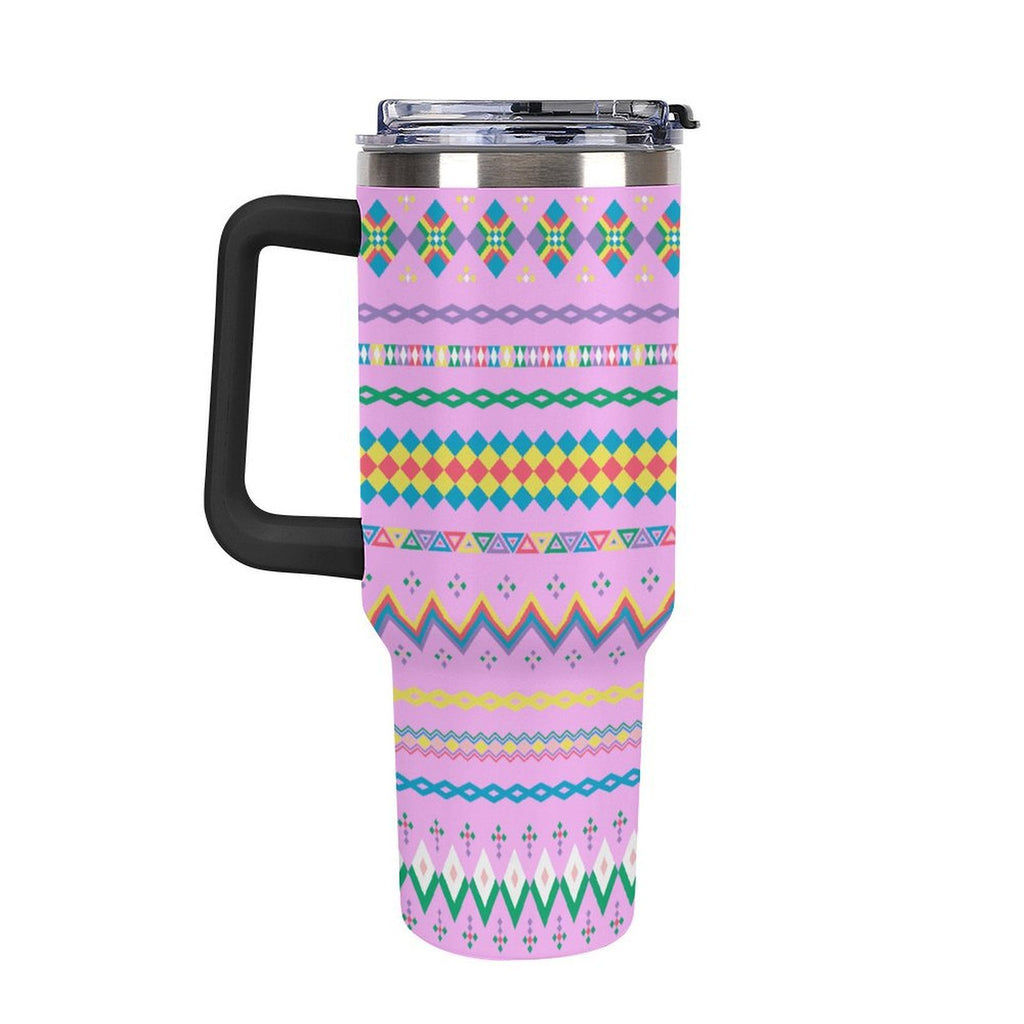 40oz Tumbler Cup with Multi-Color Handle