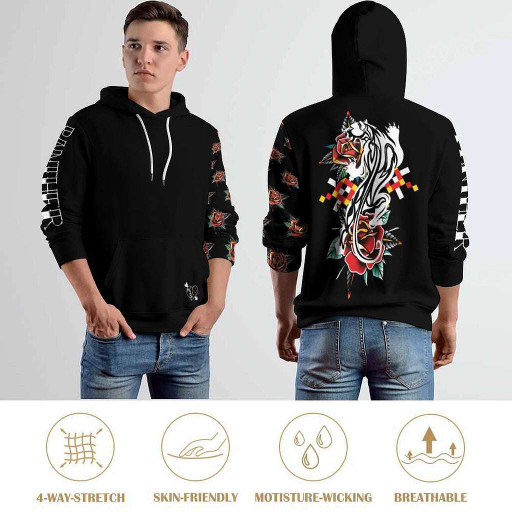 Panther Design Loose Fit Hoodie for Adults