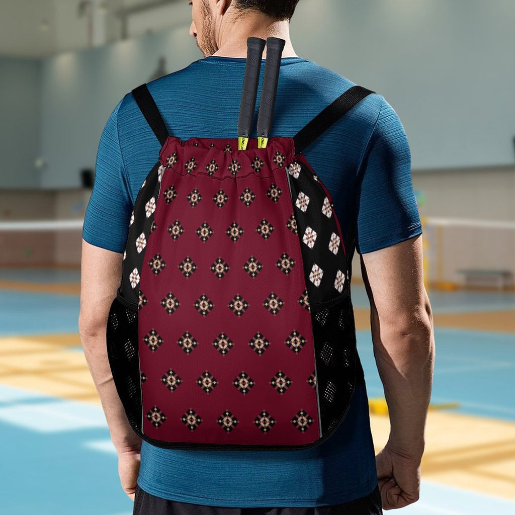Tan Diamond Design - Sports Drawstring Bag