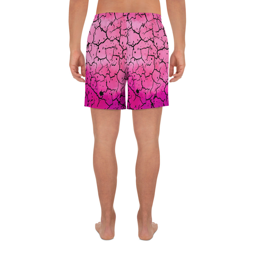 Pink Electric Unisex Athletic Long Shorts