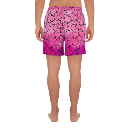 Pink Electric Unisex Athletic Long Shorts