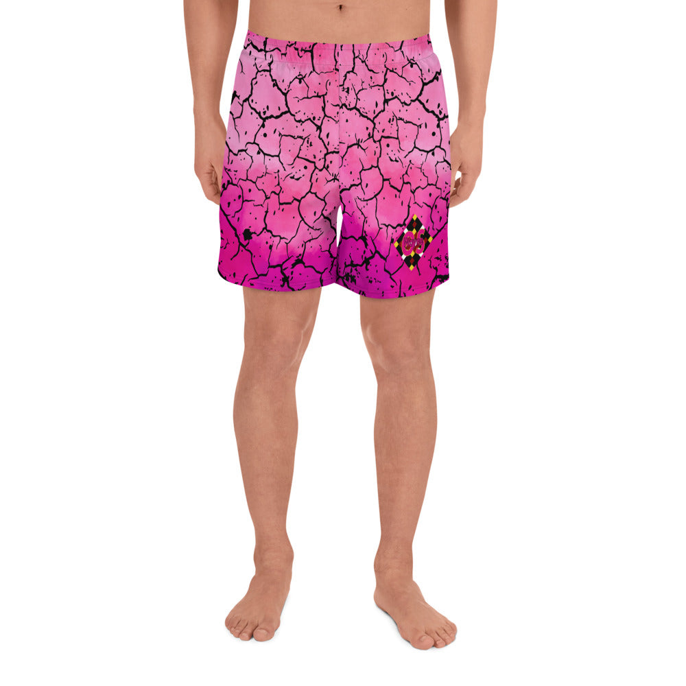 Pink Electric Unisex Athletic Long Shorts