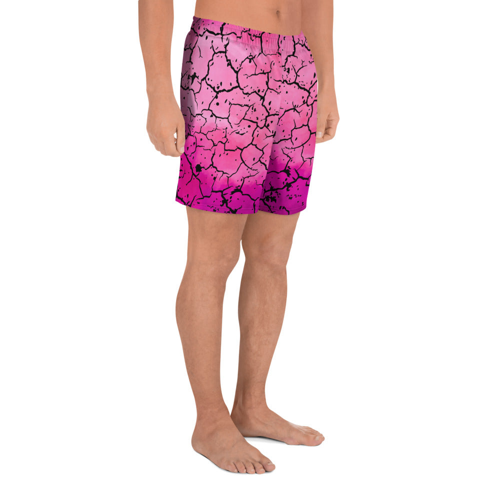 Pink Electric Unisex Athletic Long Shorts