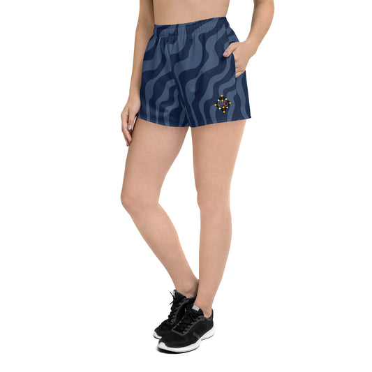 Wavy Blue Unisex Athletic Short Shorts