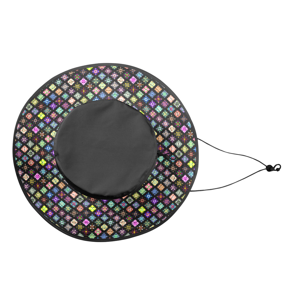 Wide Brim Bucket Hat — Multi-Diamond Print