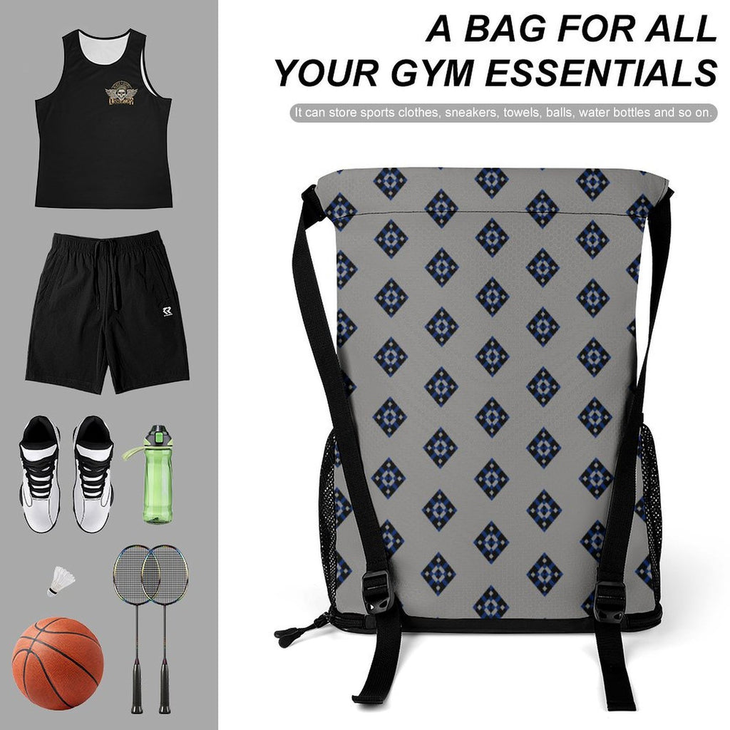 Navy Diamond Design - Sports Drawstring Bag