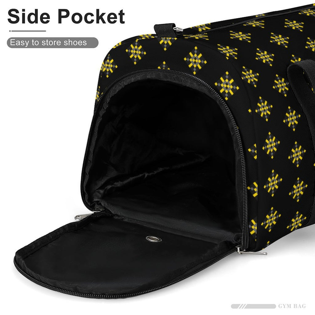 Black & Yellow Diamond - Black Gym Bag