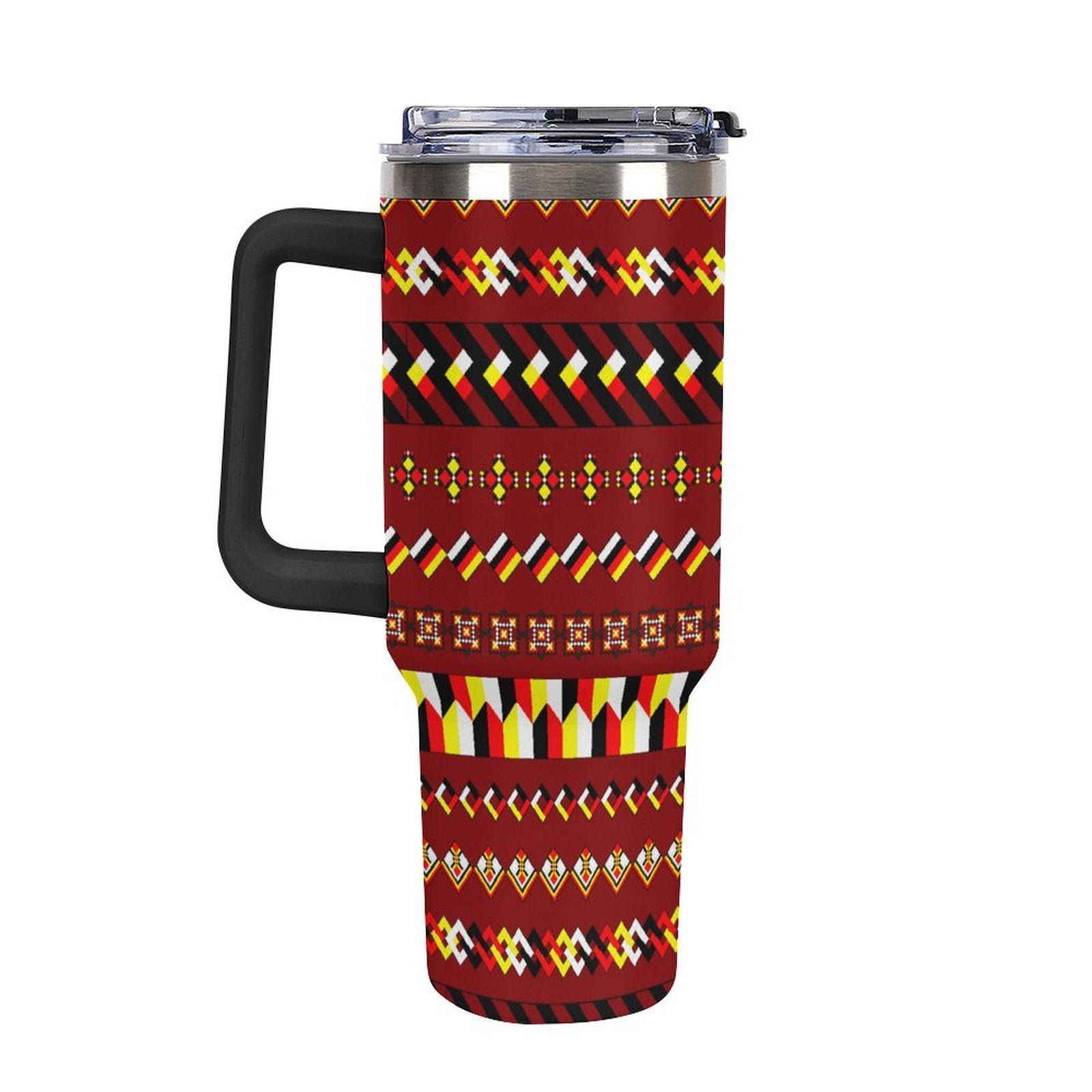Red 40oz Tumbler with Multi-Color Handle