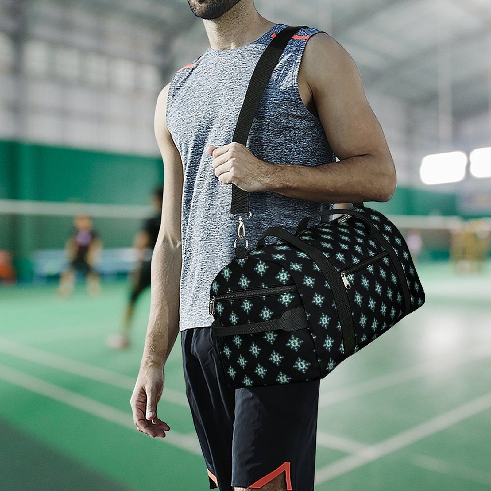 Blue & Green Diamond - Black Gym Bag