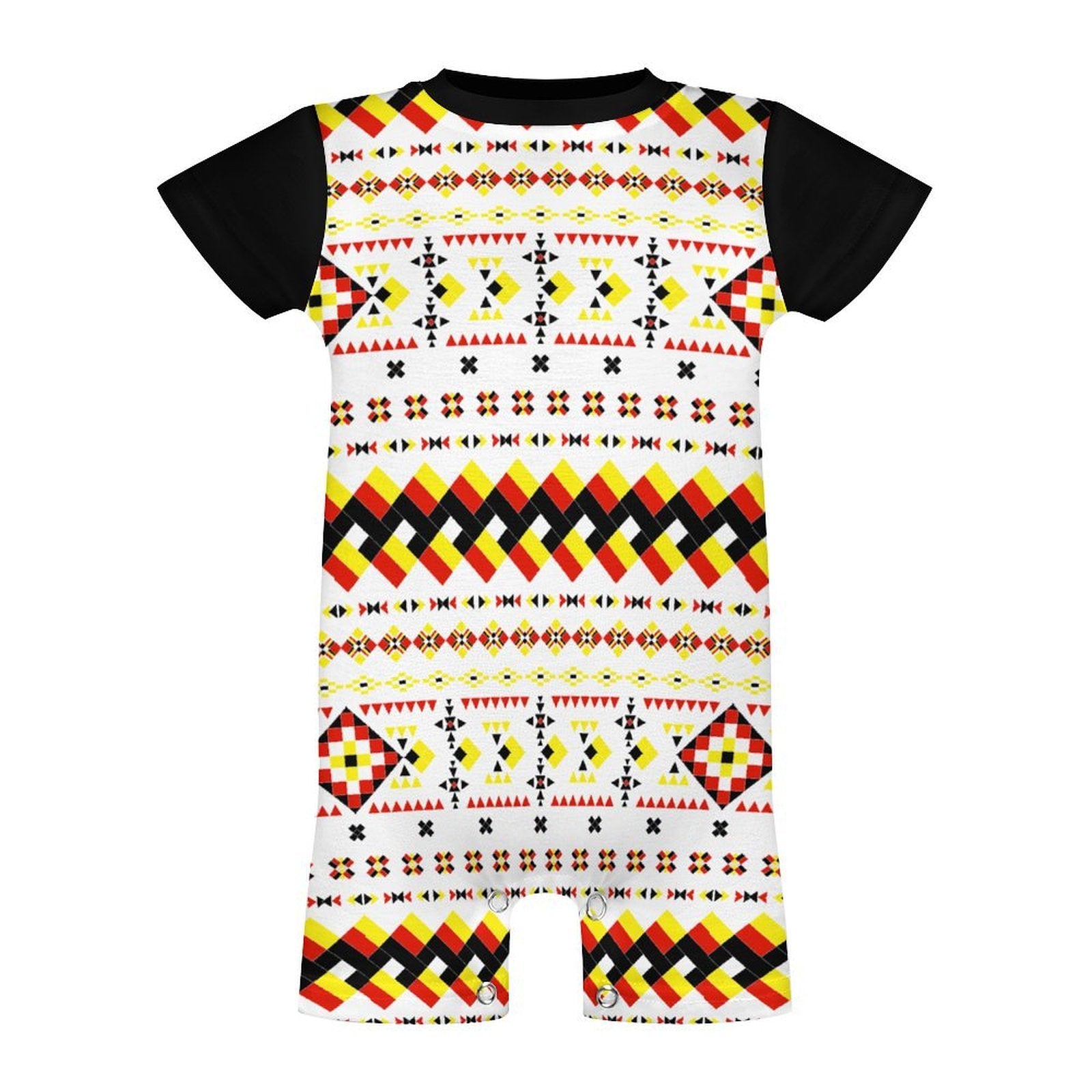 White Short Sleeve Baby Romper