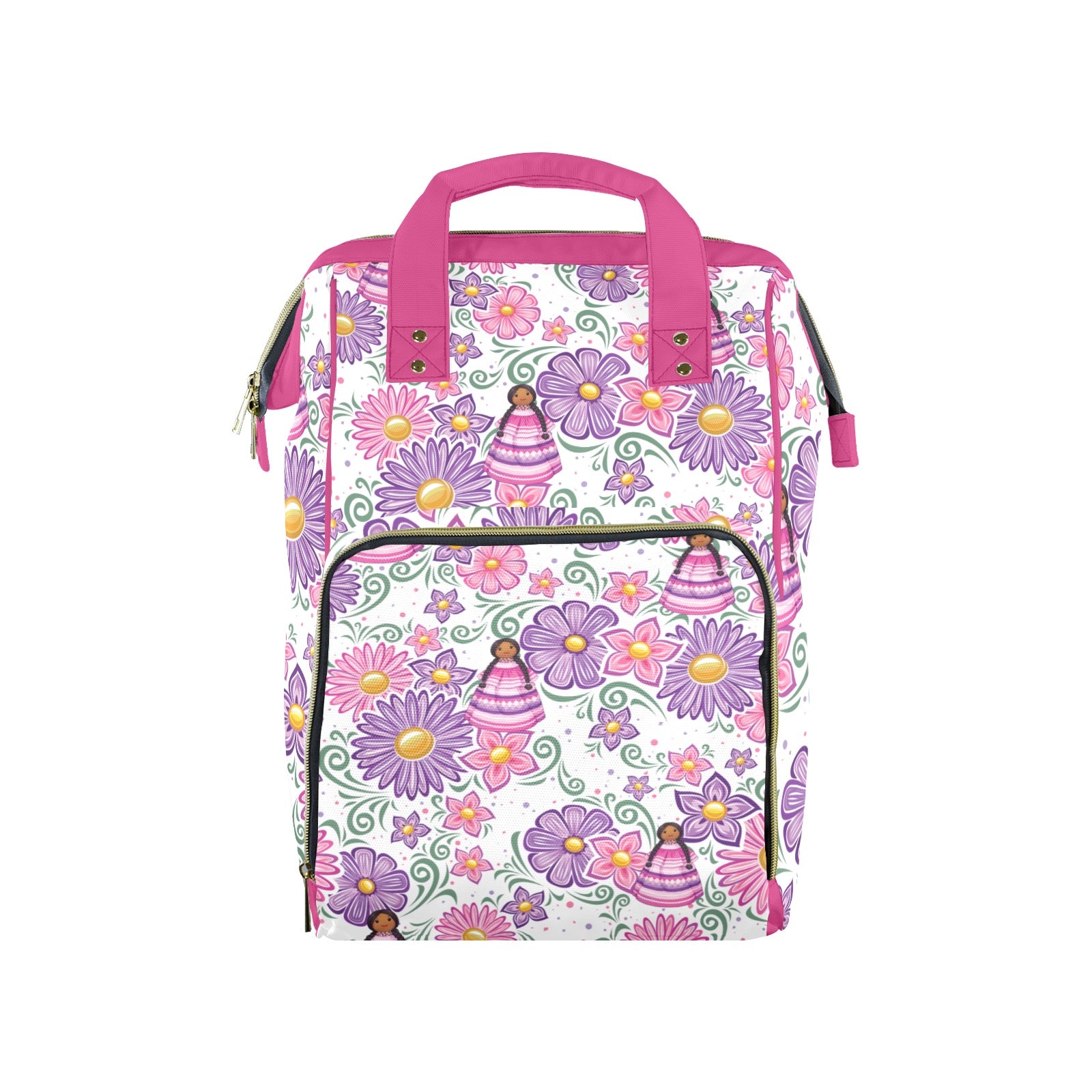 Pink & Purple Floral  Backpack