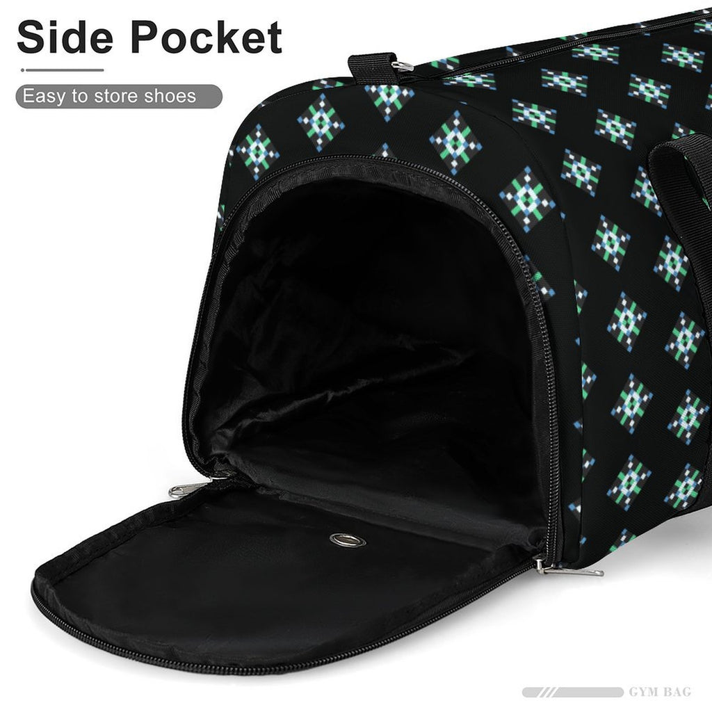 Blue & Green Diamond - Black Gym Bag