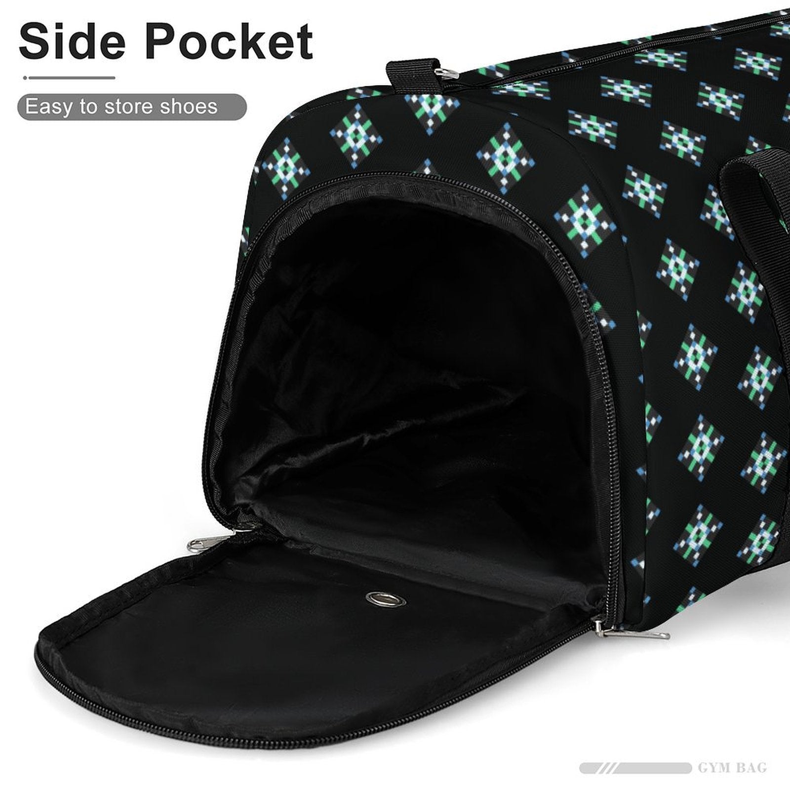Blue & Green Diamond - Black Gym Bag