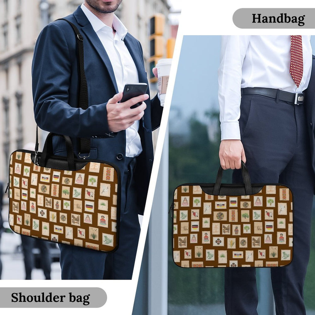 Mocha PU Leather Laptop Bag 42x30.5cm