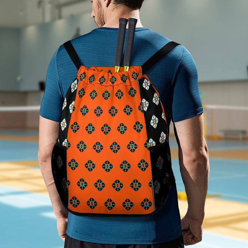 Teal Diamond Design - Sports Drawstring Bag