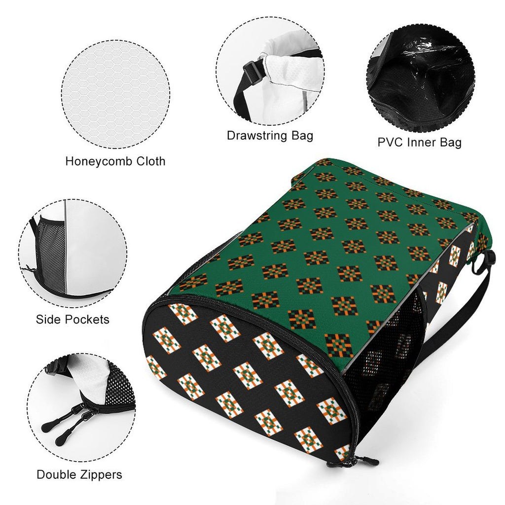 Orange Diamond Design - Sports Drawstring Bag